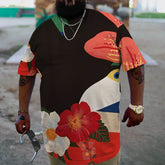 Men's Plus Size Casual Agpie Safflower T-Shirt